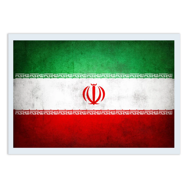 تابلو نوری بکلیت طرح پرچم ایران مدل W-S10563 فریم سفید