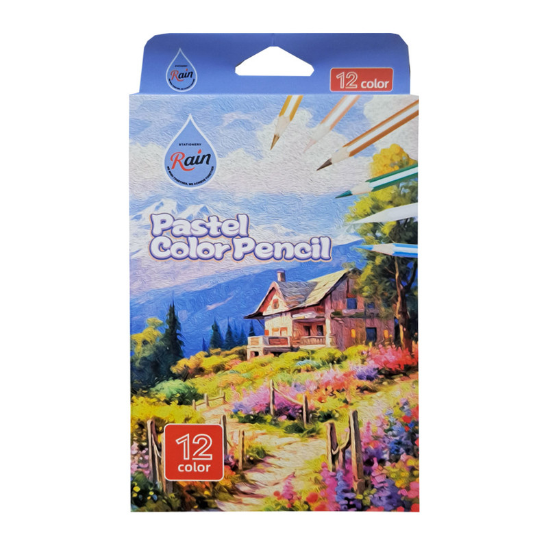 مداد رنگی 12 رنگ رین مدل پاستلی کد 1212