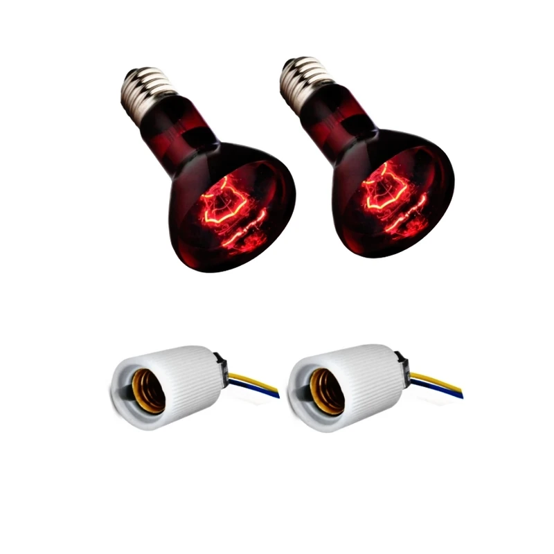 لامپ گرمایشی 40 وات فیلیپس مدل F2 پایه E14 به همراه سرپیچ بسته 2 عددی