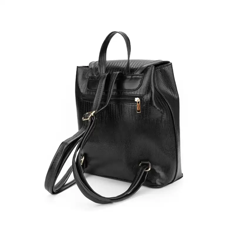 کوله پشتی زنانه بیسراک مدل پوست ماری کد 1221100 رنگ مشکی