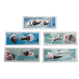 تمبر یادگاری مدل فضایی کد bc-1529 مجموعه 5 عددی