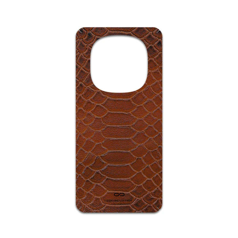 برچسب پوششی ماهوت مدل Brown-Snake-Leather مناسب برای گوشی موبایل شیائومی Redmi Note 14 Pro 5G