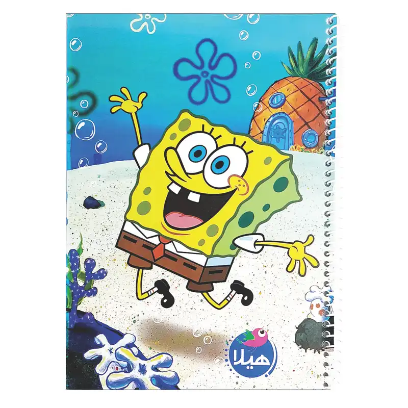 دفتر نقاشی 50 برگ هیلا مدل سیمی طرح باب اسفنجی