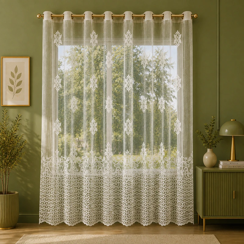 پرده پانچ تیکو دکو مدل تور راشل کادکا طرح ونوس دالبوردار  سایز 280 × 300 سانتی‌متر