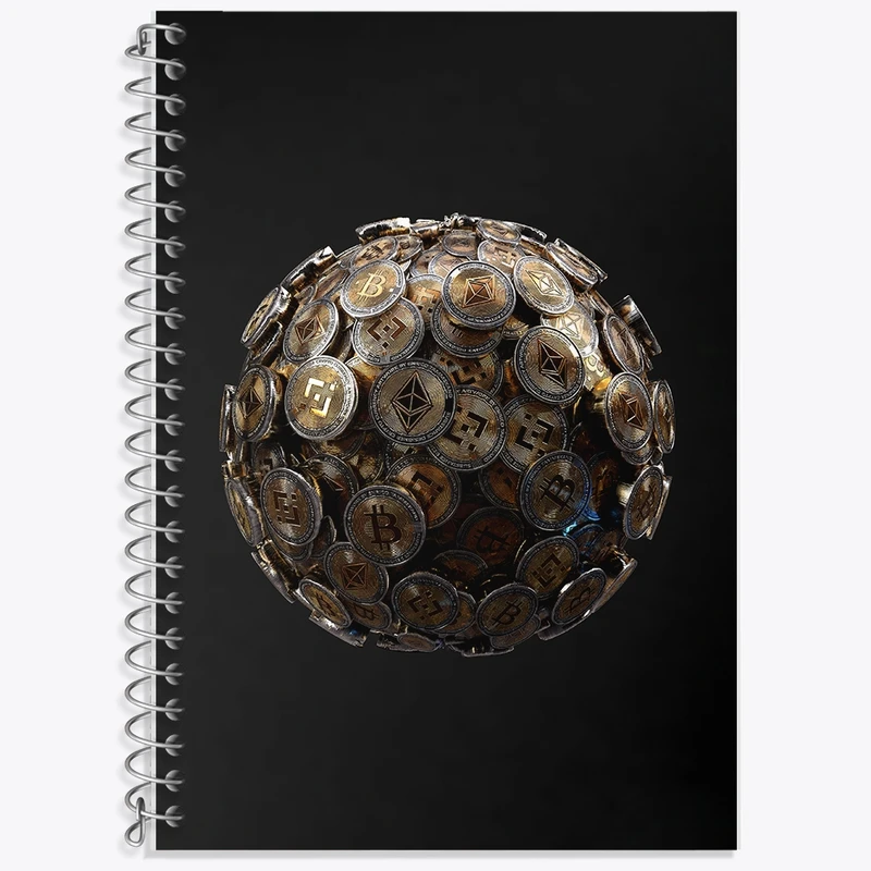 دفتر زبان 50 برگ خندالو مدل سه خط طرح ارز دیجیتال کد F907