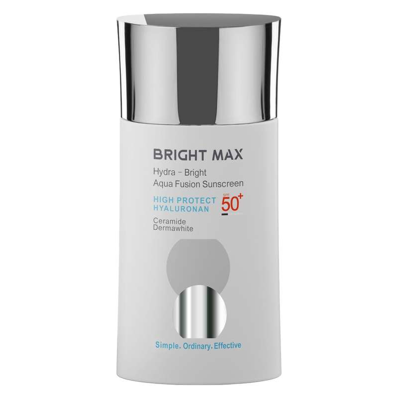 کرم ضدآفتاب بدون رنگ برایت مکس SPF50 مدل آکوا فیوژن ‌مناسب انواع پوست، حجم 50 میلی‌لیتر