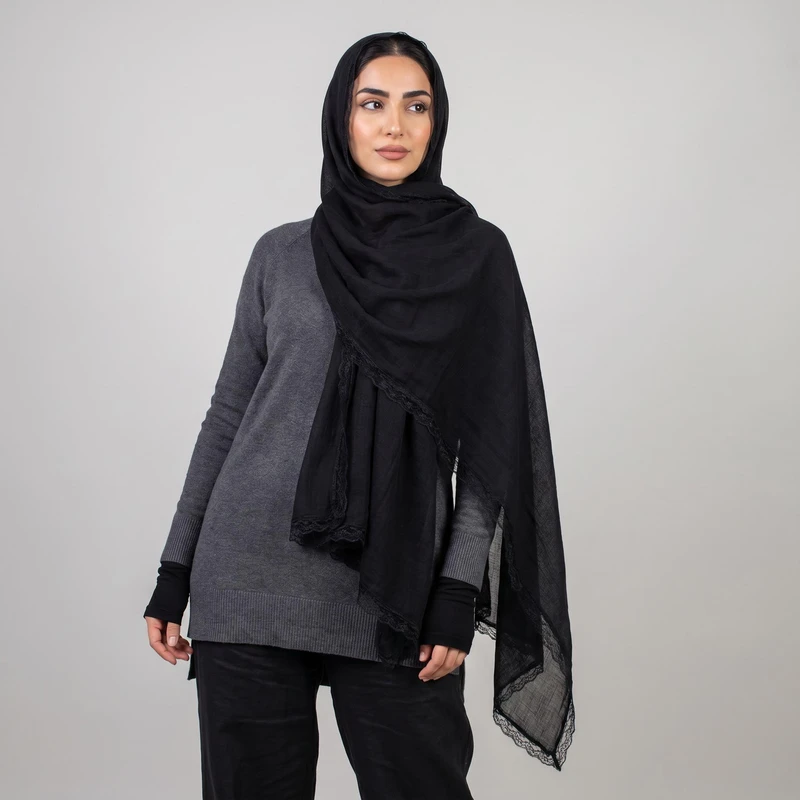 شال زنانه آنالیا مدل وال اسلپ نخی ساده  کد a-9031