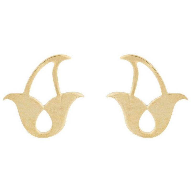 گوشواره طلا 18 عیار زنانه قیراط طرح گل کد GH3884