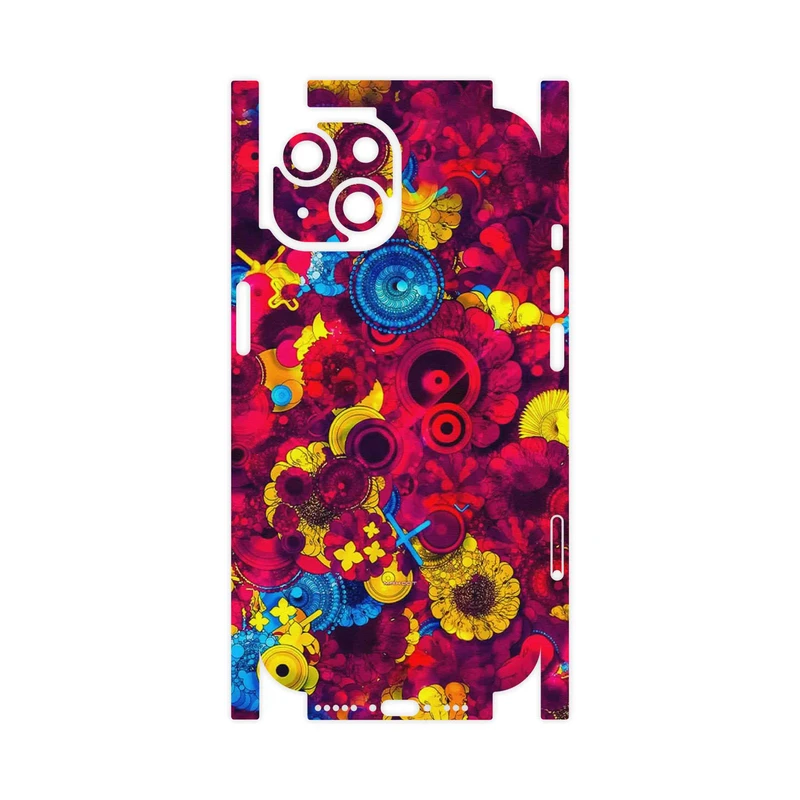 برچسب پوششی ماهوت مدل Vector Flower Garden Digital Art-FullSkin مناسب برای گوشی موبایل اپل iPhone 15