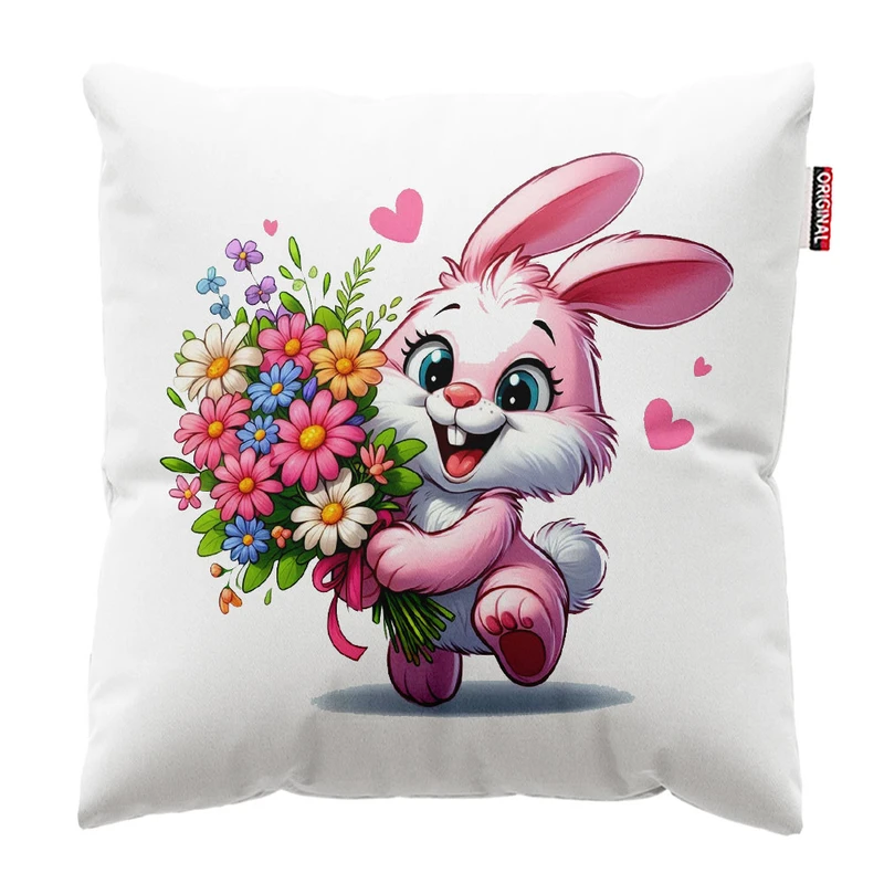 کوسن پاد آفرین طرح خرگوشی بامزه کد 2936 سایز 30*30 سانتی متر