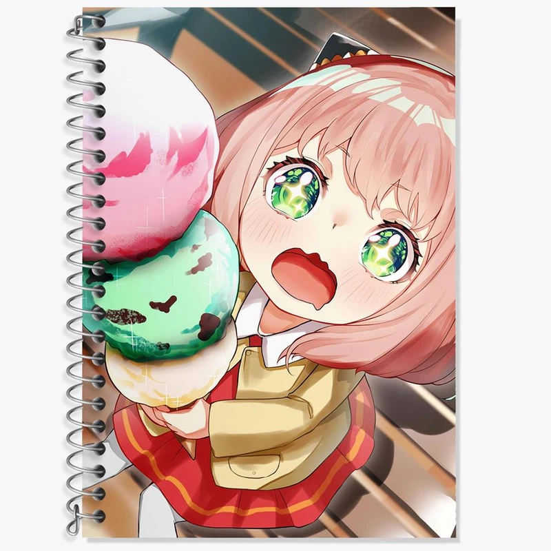 دفتر زبان 50 برگ خندالو مدل دو خط طرح آنیا فورجر انیمه اسپای ایکس فمیلی Spy x Family کد 24202