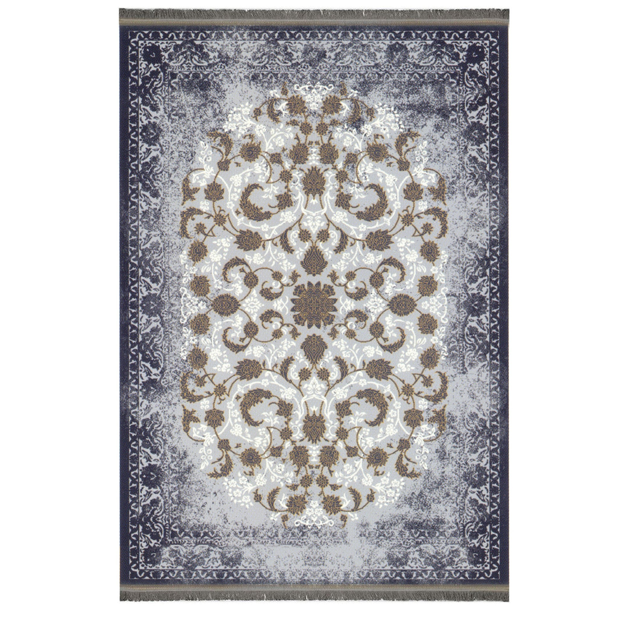 فرش ماشینی کد 30180 زمینه طوسی