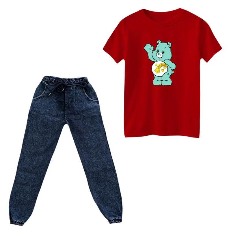 ست تی‌شرت و شلوار دخترانه مدل خرس ستاره