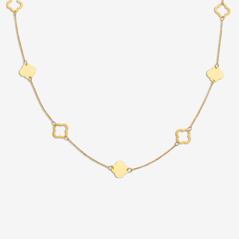 گردنبند طلا 18 عیار زنانه با زنجیر طرح ونکلیف مایا ماهک مدل MM2176