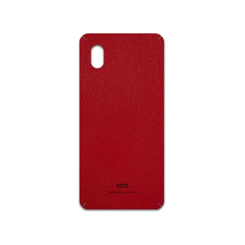 برچسب پوششی ماهوت مدل Red-Leather مناسب برای گوشی موبایل سامسونگ Galaxy A01 Core