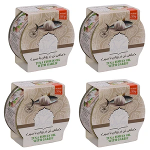 کنسرو ماهی تن در روغن با سیر گیلانی - 180 گرم بسته 4 عددی