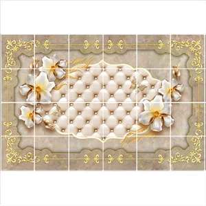 تایل سقفی طرح قاب گل کد 3D1739-24 سایز 60x60 سانتی متر مجموعه 24 عددی