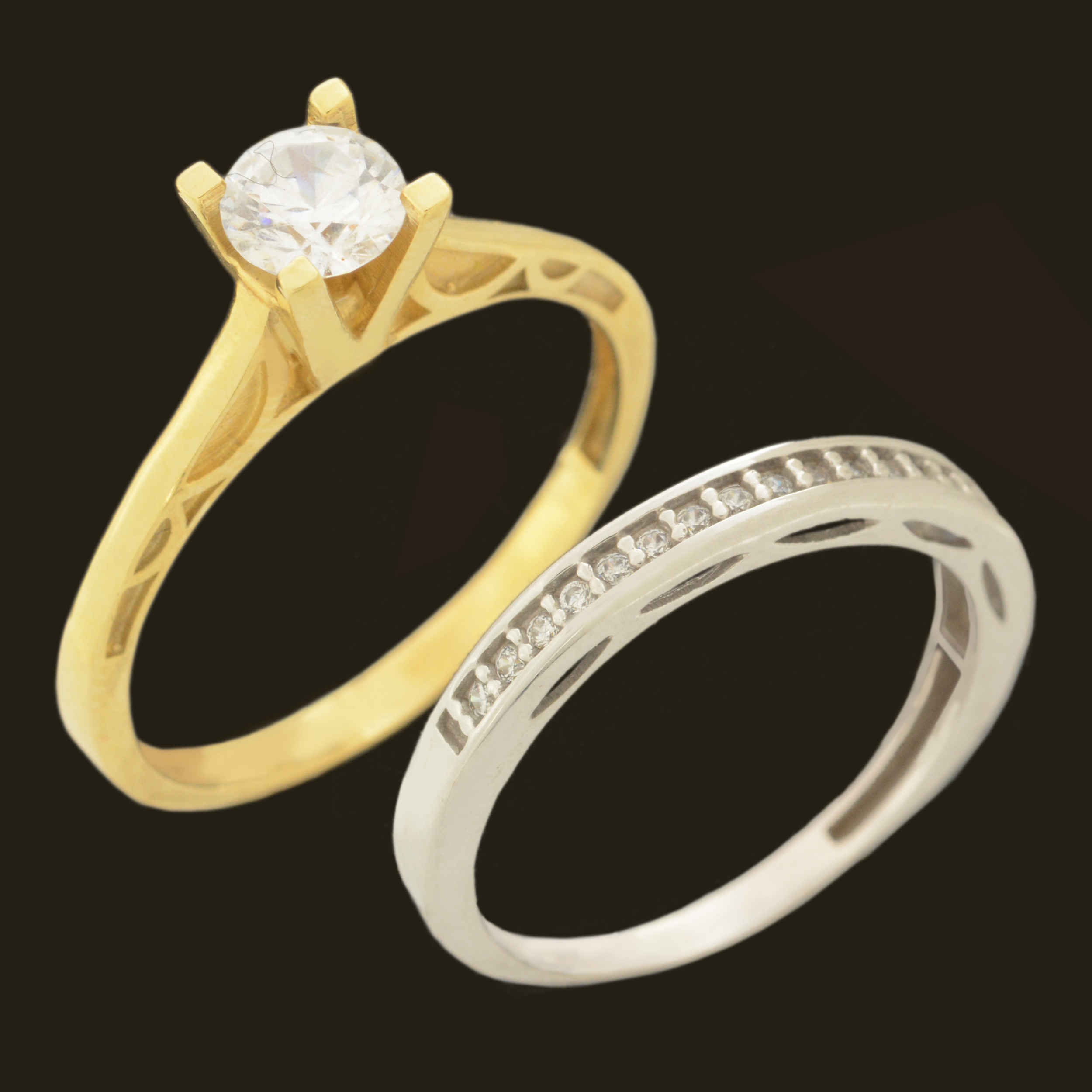 انگشتر طلا 18 عیار زنانه طلای مستجابی کد 670168 مجموعه 2 عددی