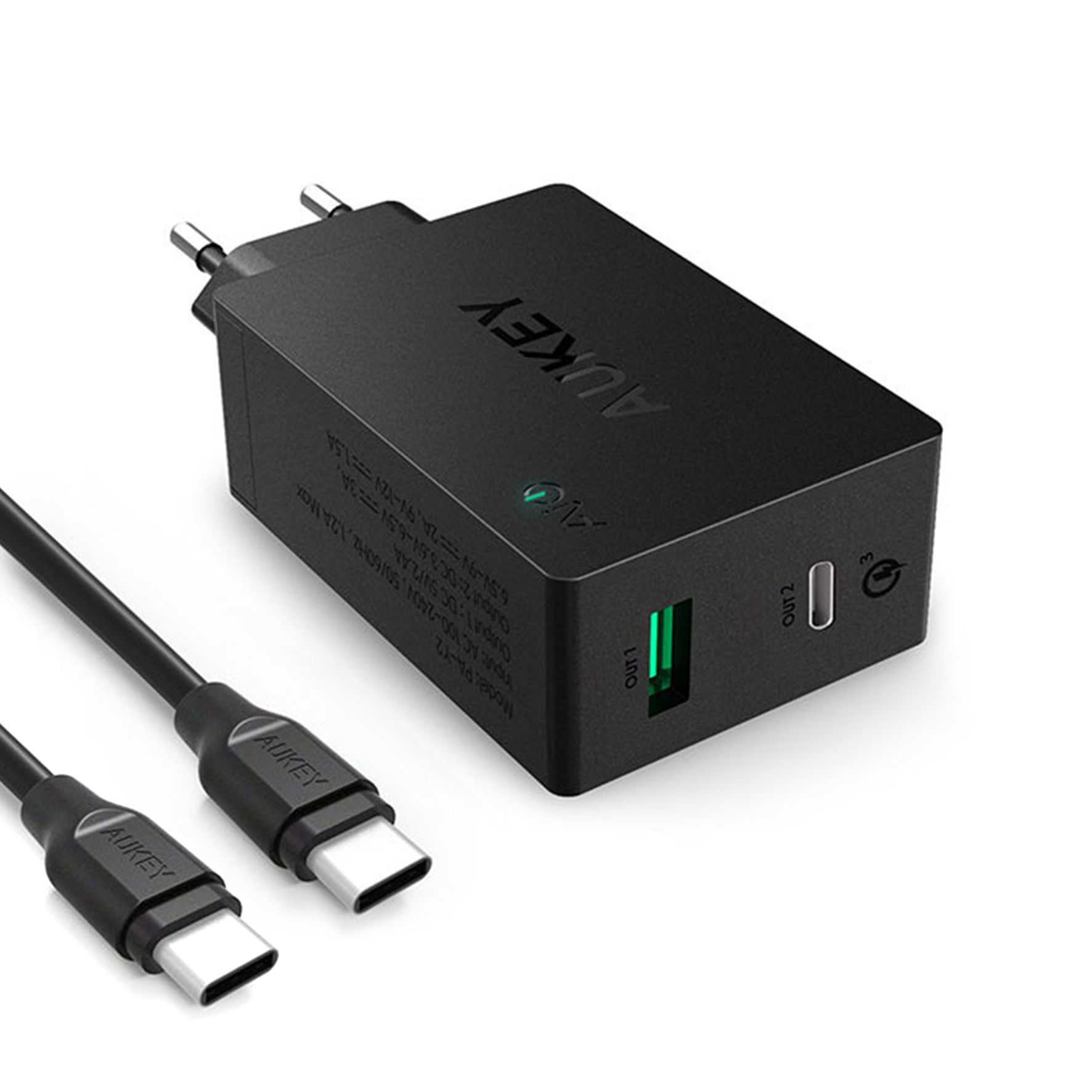 شارژر دیواری آکی مدل PA-Y2 به همراه کابل تبدیل USB-C