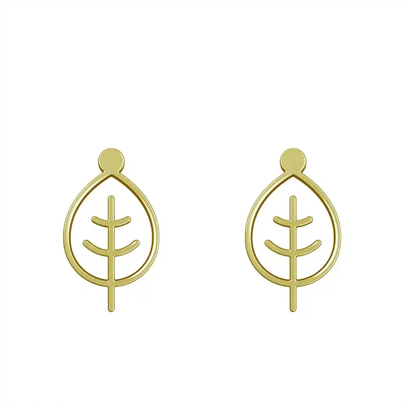 گوشواره طلا 18 عیار زنانه مدوپد مدل برگ کد GA1-15916