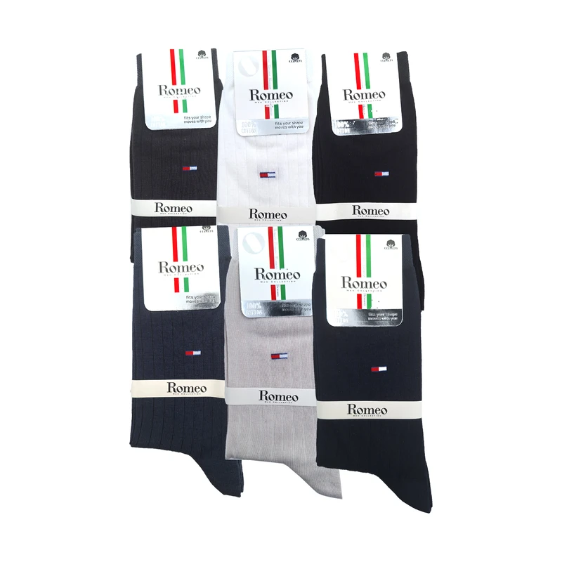 جوراب ساق بلند مردانه مدل ROMO-TM کد 1477 بسته 6 عددی