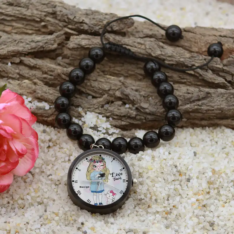 ساعت مچی عقربه ای ناکسیگو مدل فانتزی دخترانه کد BF12971