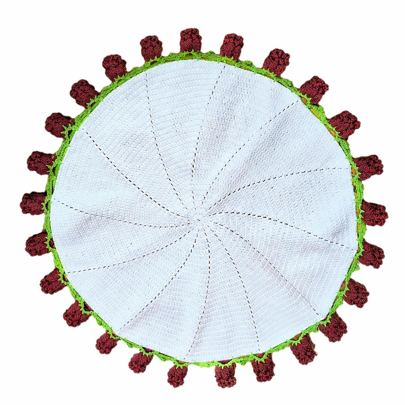 رومیزی بافتنی مدل دسته گل 