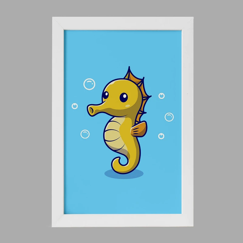 تابلو خندالو مدل حیوانات بامزه اسب دریایی کد 29709