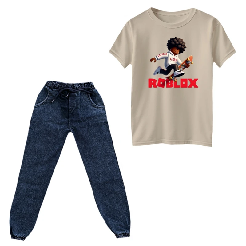 ست تی‌شرت و شلوار پسرانه مدل روبلاکس کد 6