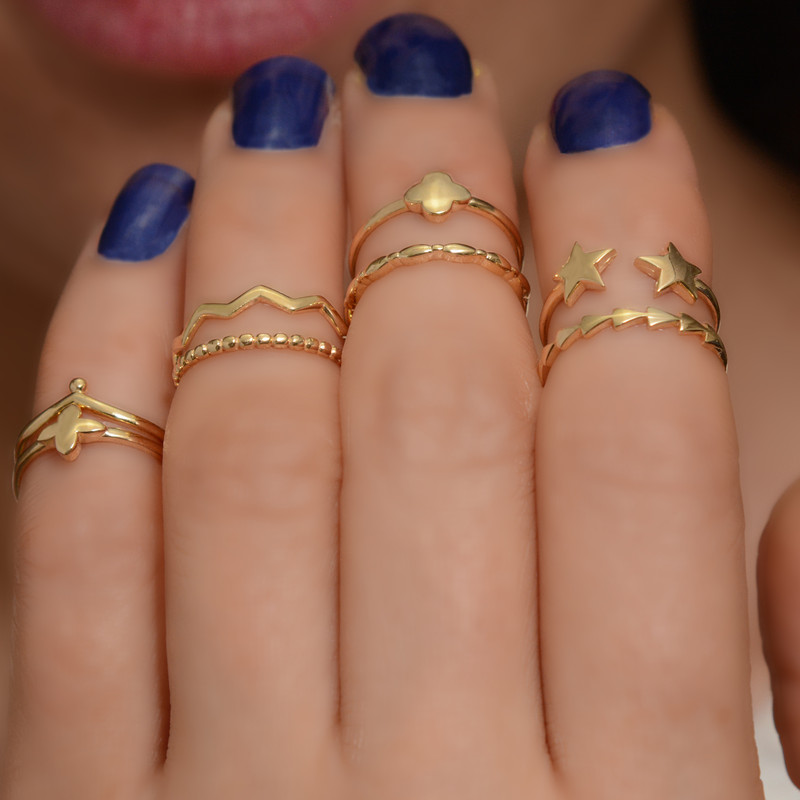 انگشتر طلا 18 عیار زنانه طلای مستجابی مدل نیم بند کد 7