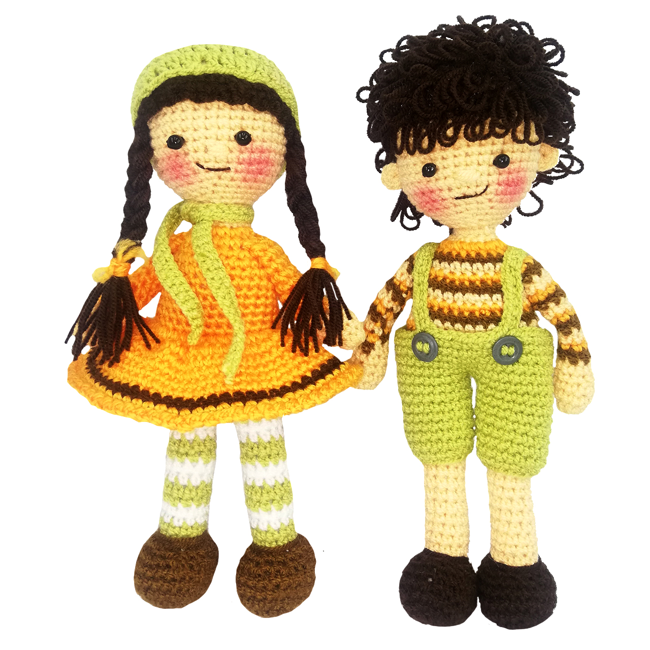 عروسک بافتنی مدل دختر و پسر کد AR08 مجموعه 2 عددی