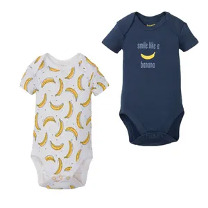 بادی آستین کوتاه نوزادی لوپیلو مدل banana02 مجموعه 2 عددی