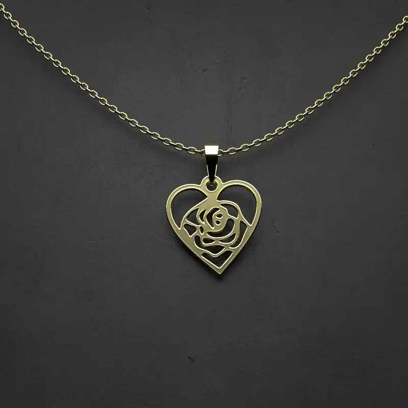 گردنبند طلا 18 عیار زنانه مدوپد مدل  طرح قلب و گل کد MM1227