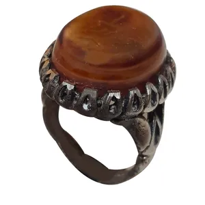 انگشتر نقره مردانه مدل عقیق سه پوست یمنی A3Y217220