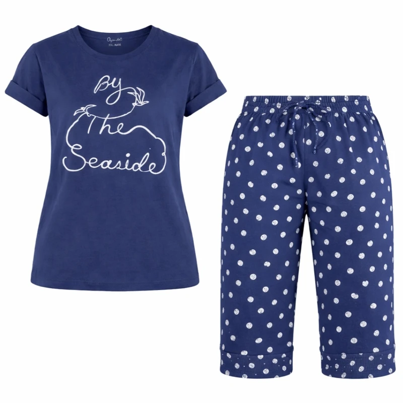 ست تی‌شرت آستین کوتاه و شلوارک راحتی زنانه اویاندا مدل F665