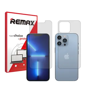 Remax HyGEL model transparent screen protector suitable for Apple iPhone 13 Pro Max mobile phone along with the back protector