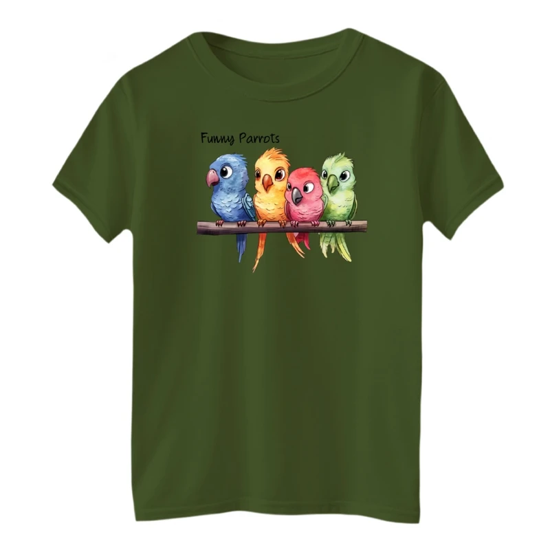 تی‌شرت لانگ آستین کوتاه بچگانه مدل پرنده ها