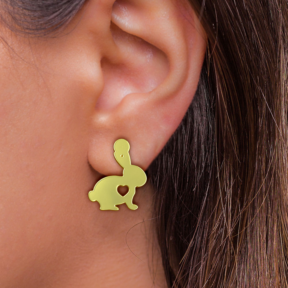 گوشواره طلا 18 عیار زنانه مدوپد مدل خرگوش کد GA1-10345