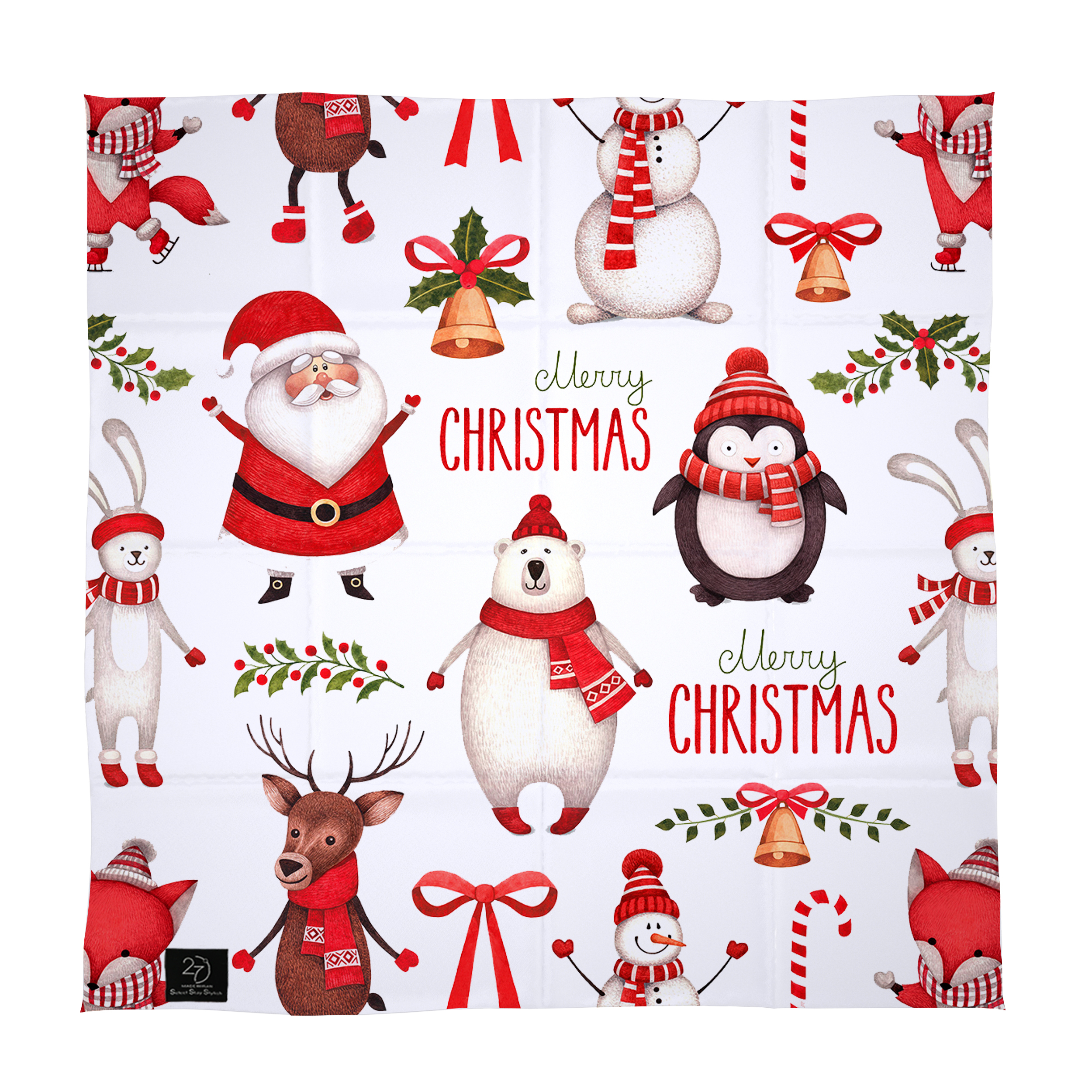 دستمال سر و گردن 27 مدل CHRISTMAS کد J52