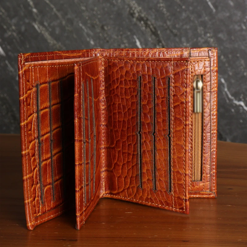 عکس شماره 7 : کیف پول مردانه بیورا مدل چرم طبیعی کروکودیلی کد kpk31