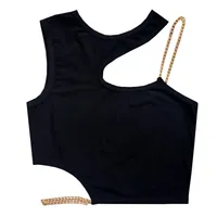 کراپ&zwnj;تاپ زنانه مدل بغل زنجیری