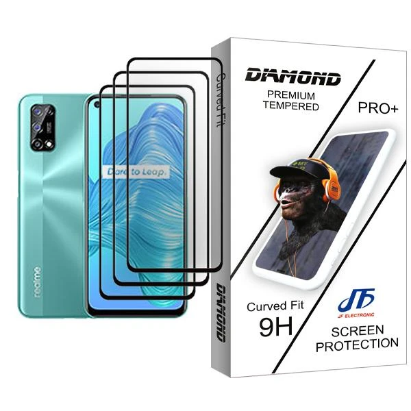 محافظ صفحه نمایش جی اف مدل Diamond Glass MIX003 مناسب برای گوشی موبایل ریلمی V5 5G بسته سه عددی