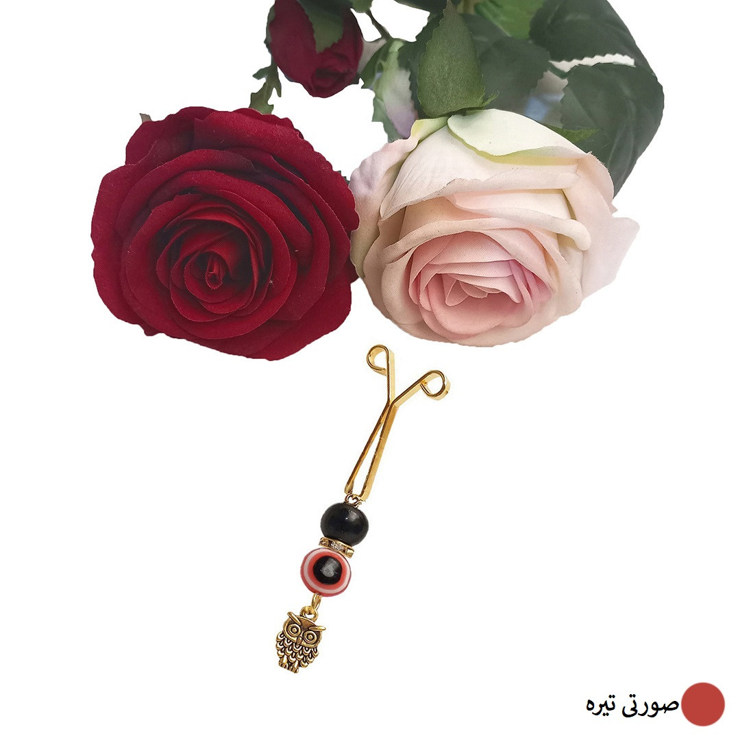 ست گیره روسری و سنجاق سینه زنانه مدل چشم نظر 1130