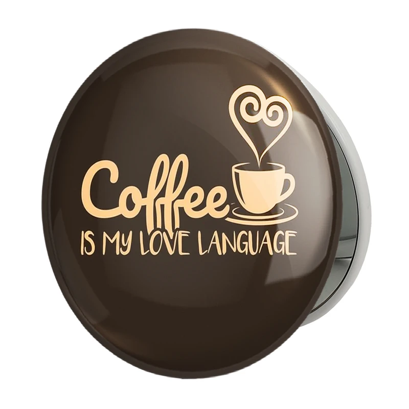 آینه جیبی خندالو طرح قهوه Coffee مدل تاشو کد 21996 
