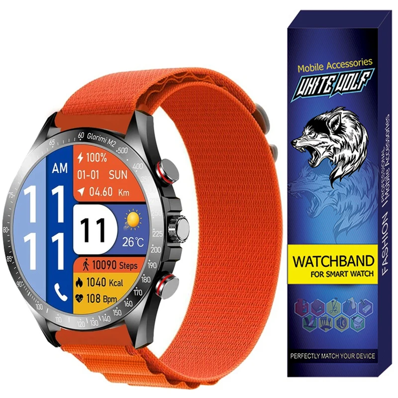 بند وایت ولف مدل WB-Alpine مناسب برای ساعت هوشمند گلوریمی M2 /22MM