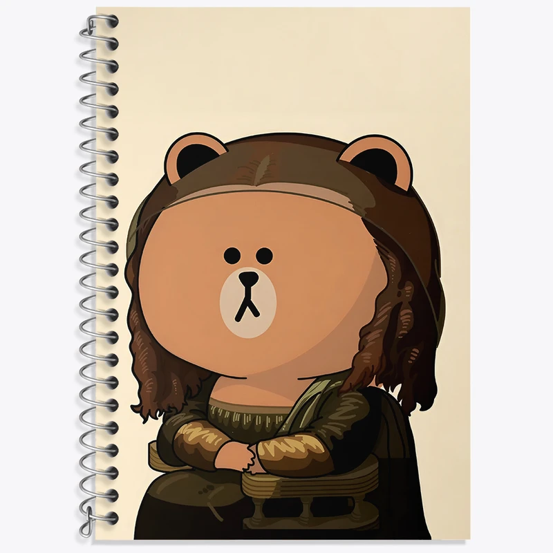 دفتر لغت 50 برگ خندالو طرح خرس مونالیزا کد N4552