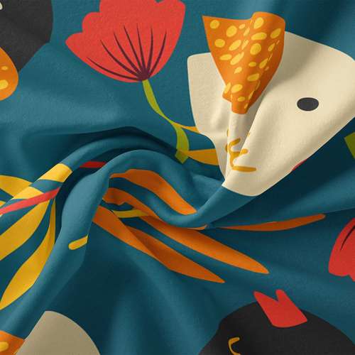  پارچه ملحفه پارچه باما مدل مخمل طرح پرنده   5011752