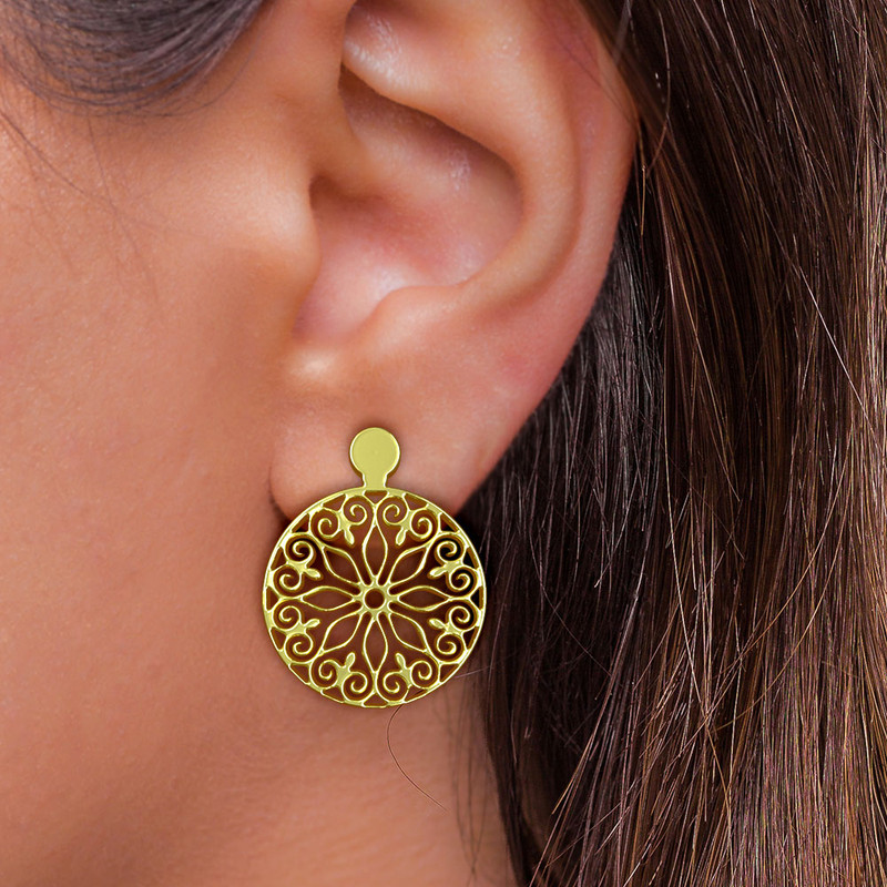 نیم ست طلا 18 عیار زنانه مدوپد مدل هندسی کد NA13180