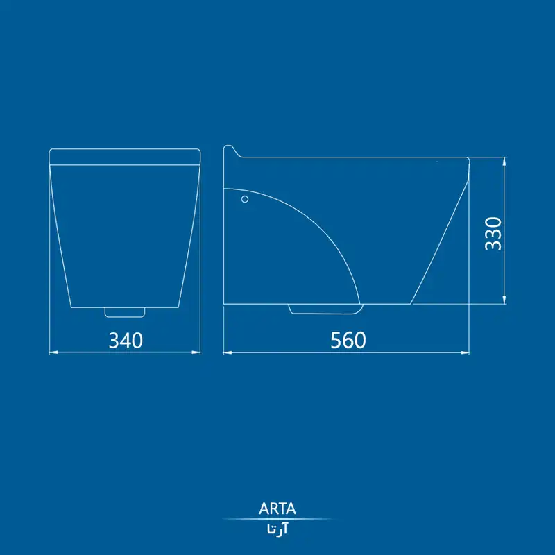 توالت فرنگی چینی کرد مدل آرتا درجه 2