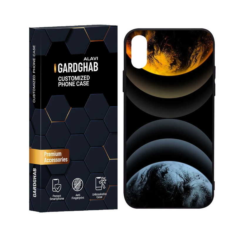 کاور گارد قاب علوی مدل دورژله ای پشت گلس هنری مناسب برای گوشی موبایل اپل iPhone X / XS